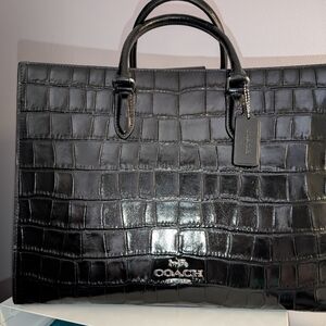 Coach Croc Embossed Maggie Tote Bag